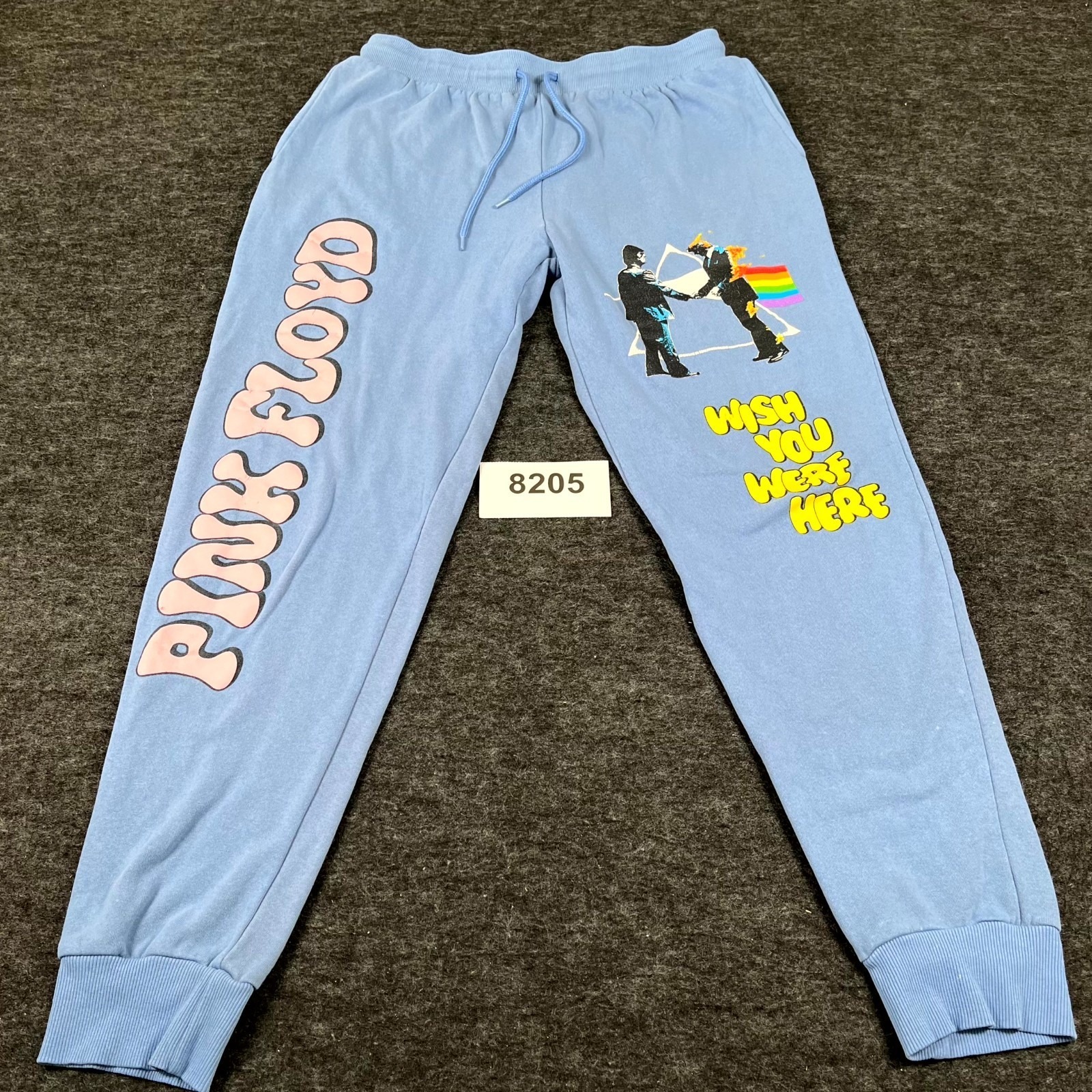 Pink Floyd Sweatpants Mens Medium Blue Wish You Were Here Rock Band Graphic